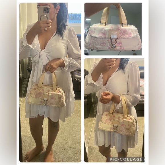 💯Authentic CHRISTIAN DIOR Top Handle Bag Floral Vintage - Picture 5 of 16